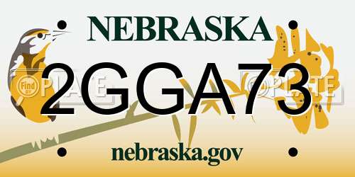 2GGA73 Nebraska License Plate