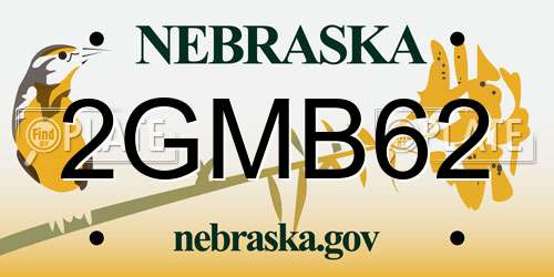 2GMB62 Nebraska License Plate