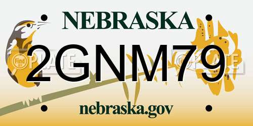 2GNM79 Nebraska License Plate