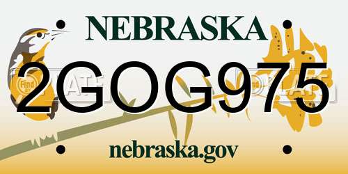 2GOG975 Nebraska License Plate