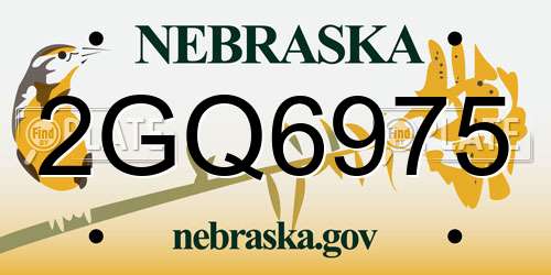 2GQ6975 Nebraska License Plate