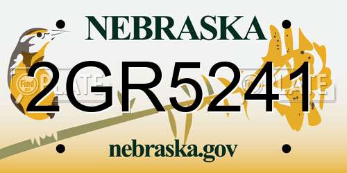 2GR5241 Nebraska License Plate