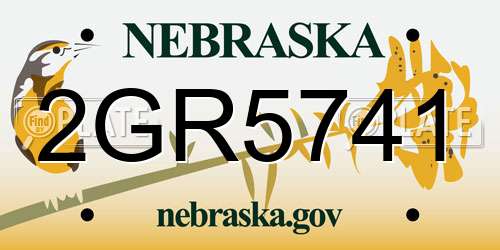 2GR5741 Nebraska License Plate