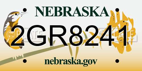 2GR8241 Nebraska License Plate
