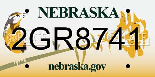 2GR8741 Nebraska License Plate