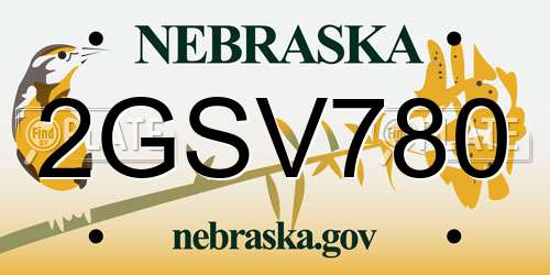 2GSV780 Nebraska License Plate