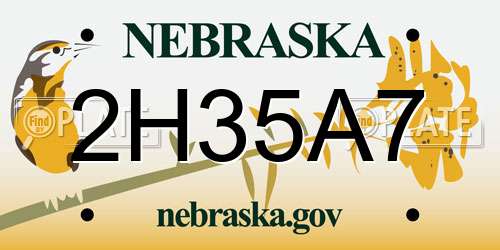 2H35A7 Nebraska License Plate
