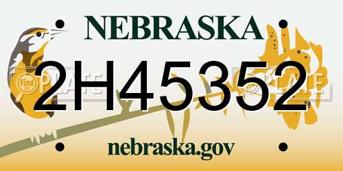 2H45352 Nebraska License Plate