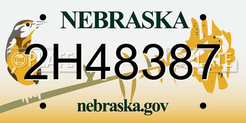 2H48387 Nebraska License Plate