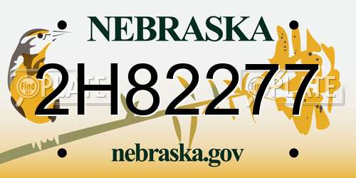 2H82277 Nebraska License Plate