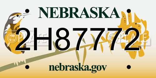 2H87772 Nebraska License Plate