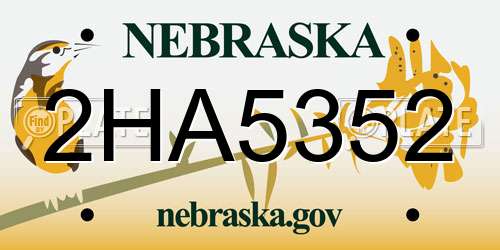 2HA5352 Nebraska License Plate