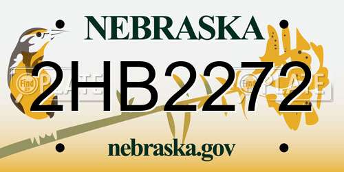2HB2272 Nebraska License Plate
