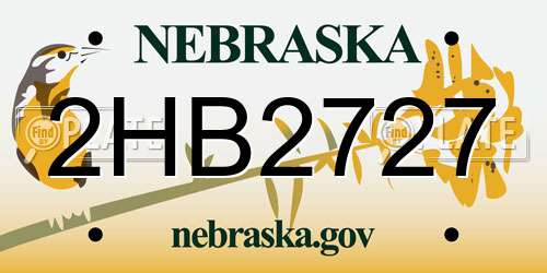2HB2727 Nebraska License Plate