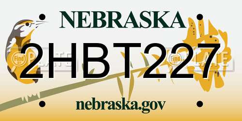 2HBT227 Nebraska License Plate