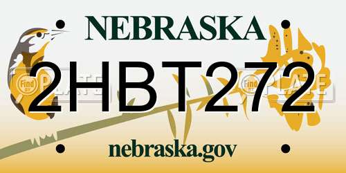 2HBT272 Nebraska License Plate