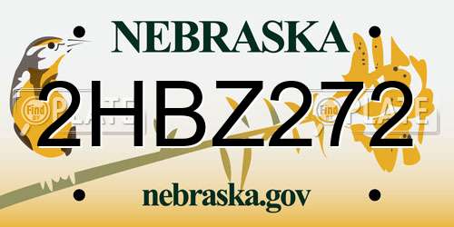 2HBZ272 Nebraska License Plate