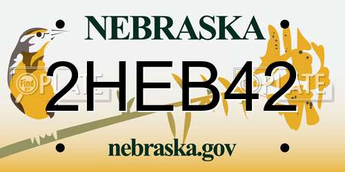 2HEB42 Nebraska License Plate