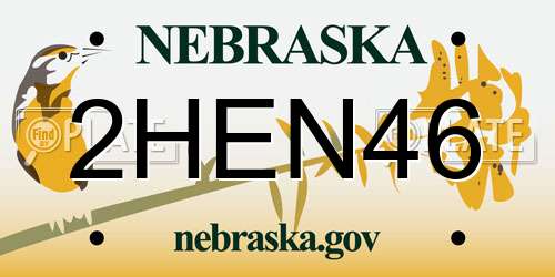 2HEN46 Nebraska License Plate