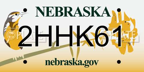 2HHK61 Nebraska License Plate