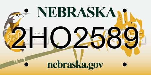 2HO2589 Nebraska License Plate