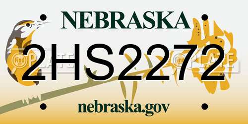 2HS2272 Nebraska License Plate