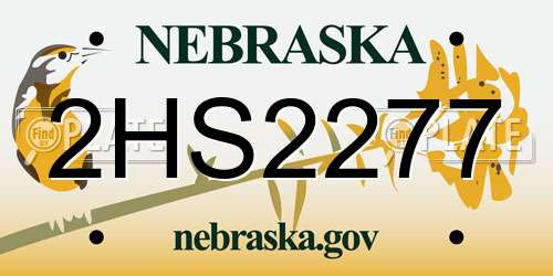 2HS2277 Nebraska License Plate