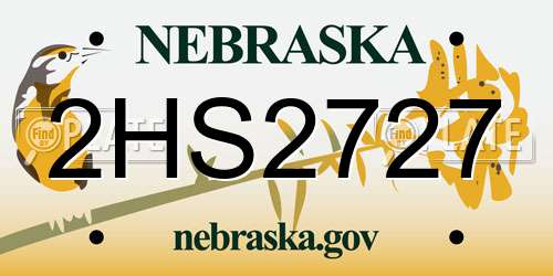 2HS2727 Nebraska License Plate