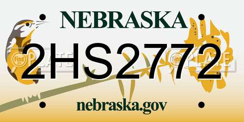 2HS2772 Nebraska License Plate