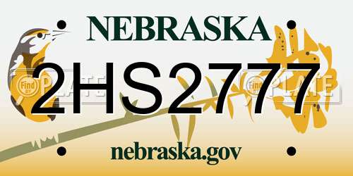 2HS2777 Nebraska License Plate