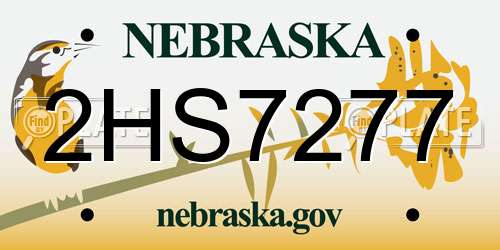 2HS7277 Nebraska License Plate
