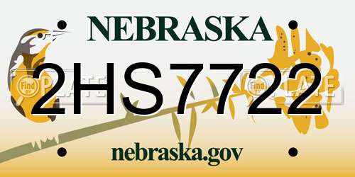 2HS7722 Nebraska License Plate