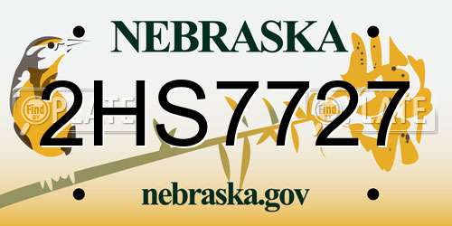 2HS7727 Nebraska License Plate