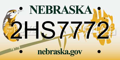 2HS7772 Nebraska License Plate