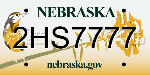 2HS7777 Nebraska License Plate