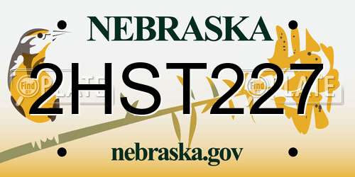 2HST227 Nebraska License Plate