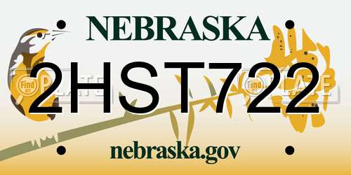2HST722 Nebraska License Plate