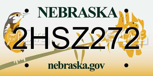 2HSZ272 Nebraska License Plate
