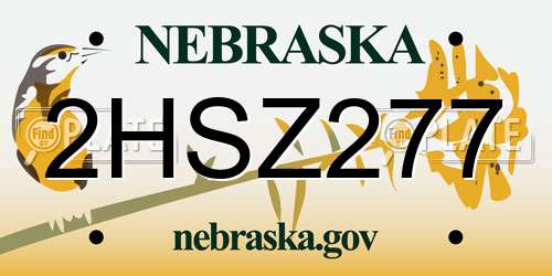 2HSZ277 Nebraska License Plate