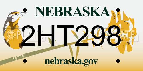 2HT298 Nebraska License Plate