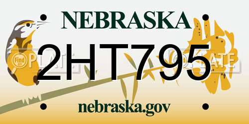 2HT795 Nebraska License Plate