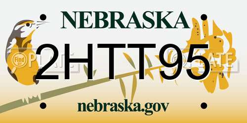 2HTT95 Nebraska License Plate