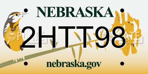 2HTT98 Nebraska License Plate