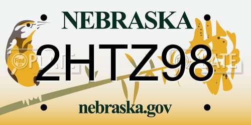 2HTZ98 Nebraska License Plate