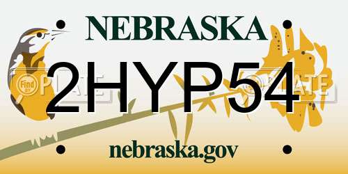 2HYP54 Nebraska License Plate