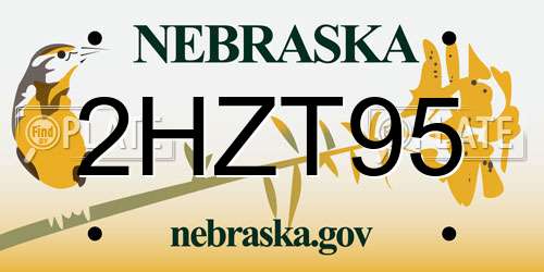2HZT95 Nebraska License Plate