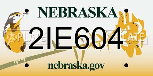 2IE604 Nebraska License Plate