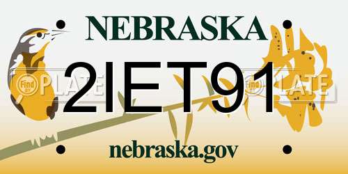 2IET91 Nebraska License Plate