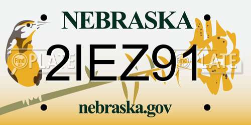 2IEZ91 Nebraska License Plate