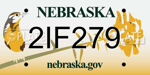 2IF279 Nebraska License Plate